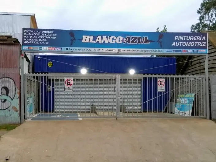 Pinturería Automotriz Blanco Y Azul